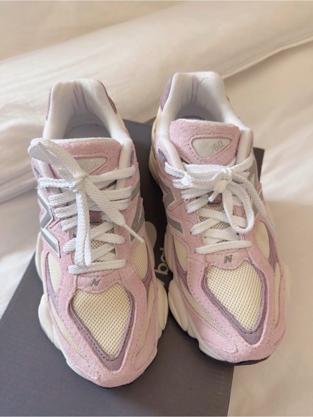 New Balance Women's Pink & Cream Mesh Suede Sneakers - Picture 4 of 8